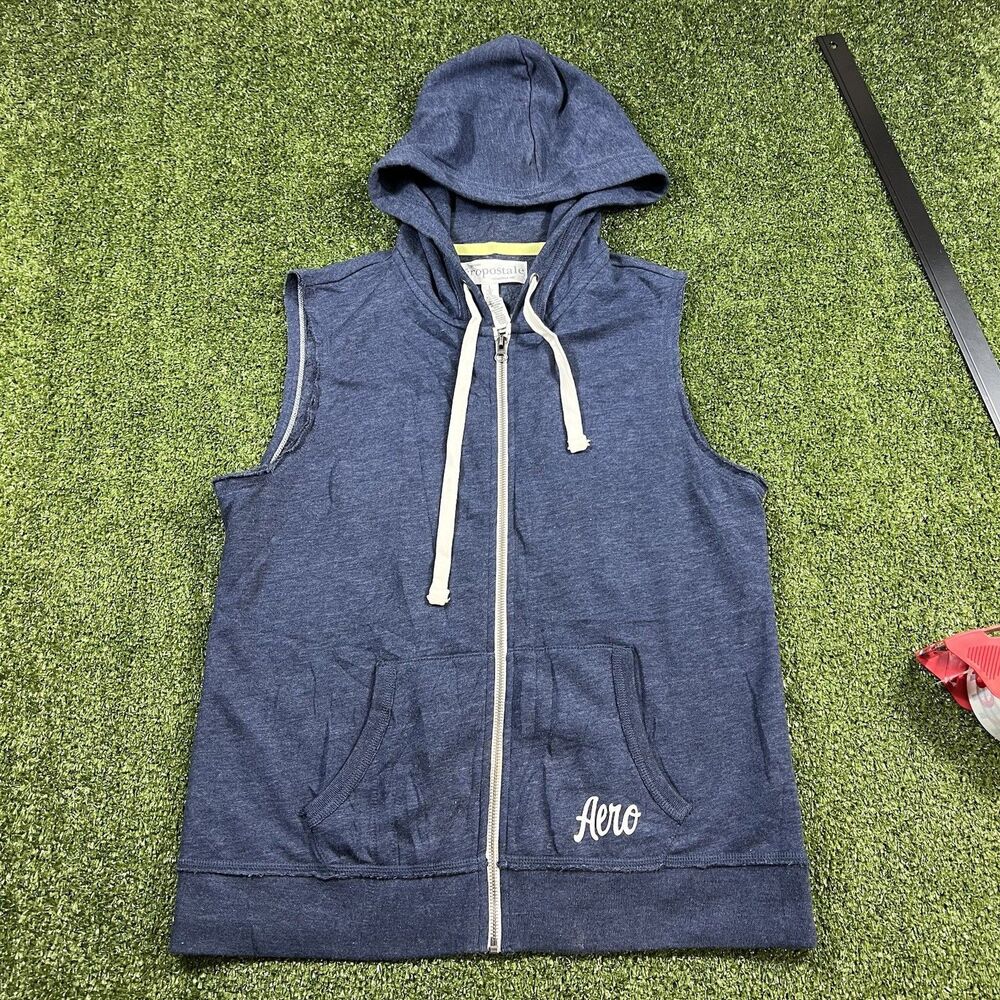 Aeropostale California 87 Sleeveless Zip-Up Hoodie Size L